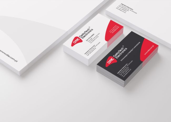 DeltaTech Electronics identyfikacja wizualna projektowanie logo firmy identyfikacji wizualnej akcydensy firmowe wizytowki Agencja brandingowa Moweli Creative