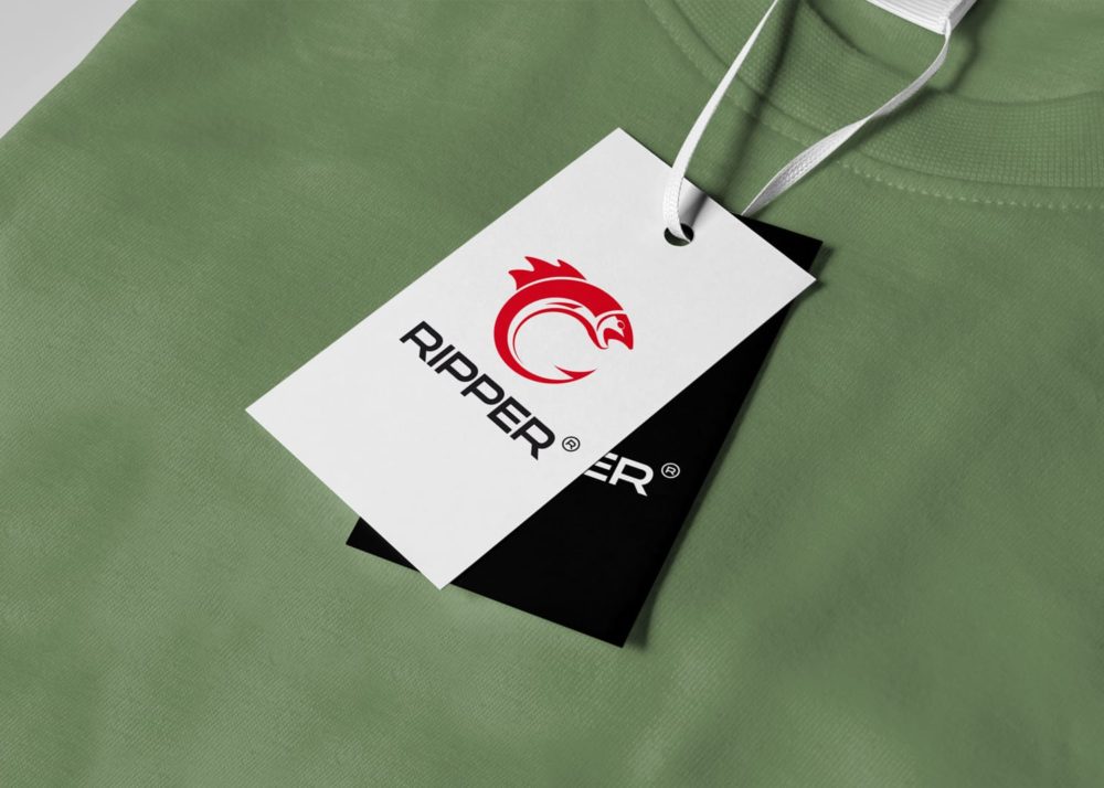 Projektowanie logo marki odzieżowej Ripper wędkarska outdoor Agencja brandingowa Moweli Creative Dąbrowa Górnicza Katowice Kraków Wrocław Warszawa