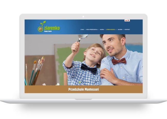 Przedszkole Montessori Ziarenko Warszawa projektowanie stron internetowych tworzenie nowoczesnych i responsywnych stron www Dąbrowa Górnicza, Sosnowiec, Katowice, Warszawa, Kraków, Gdańsk, Wrocław, Agencja brandingowa Moweli Creative