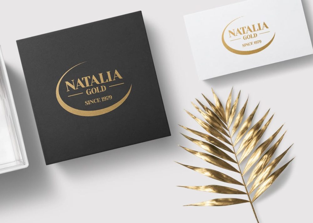 Projektowanie logo dla firmy Natalia Gold, Agencja brandingowa Moweli Creative, Dąbrowa Górnicza, Sosnowiec, Katowice, Warszawa, Wrocław, Kraków, Gdańsk