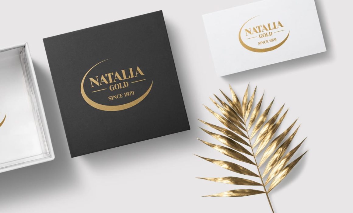 Projektowanie logo dla firmy Natalia Gold, Agencja brandingowa Moweli Creative, Dąbrowa Górnicza, Sosnowiec, Katowice, Warszawa, Wrocław, Kraków, Gdańsk