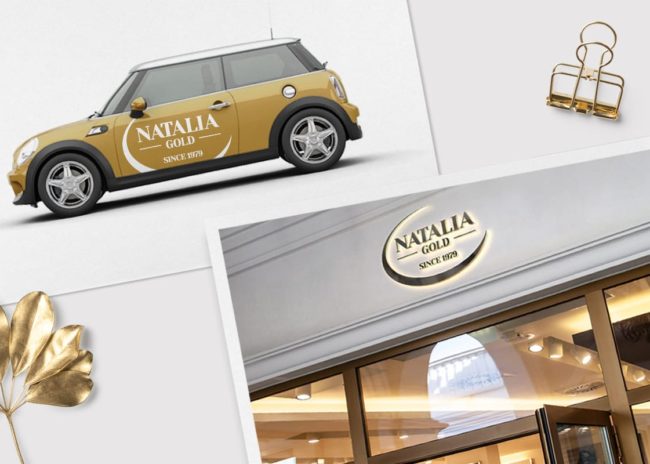 Rebranding, projektowanie logo dla firmy Natalia Gold, Agencja brandingowa Moweli Creative, Dąbrowa Górnicza, Sosnowiec, Katowice, Warszawa, Wrocław, Kraków, Gdańsk