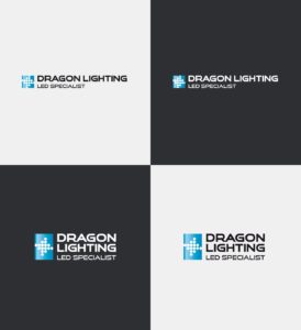 Dragon Lighting projektowanie logo firmy warianty kolorystyczne identyfikacje Agencja brandingowa Moweli Creative