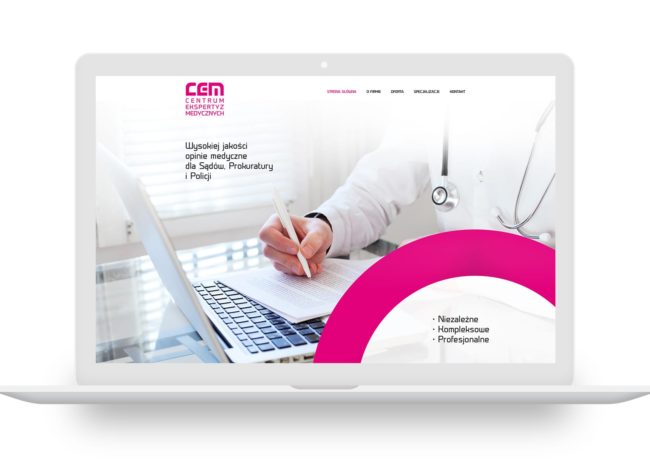 Centrum Ekspertyz Medycznych CEM identyfikacja wizualna projektowanie identyfikacji wizualnych logo firmy akcydensy firmowe wizytowki papiery firmowe koperty ulotki reklamowe fanpage responsywne strony internetowe Agencja brandingowa Moweli Creative Dąbrowa Górnicza Katowice Kraków Wrocław Gdańsk Warszawa