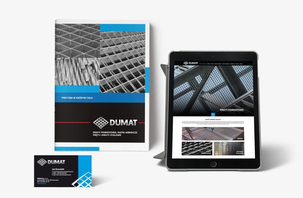 Dumat Mysłowice katalog reklamowy, projektowanie logo firmowych, folderów, teczek, identyfikacje wizualne, Agencja brandingowa Moweli Creative, Dąbrowa Górnicza, Kraków, Warszawa