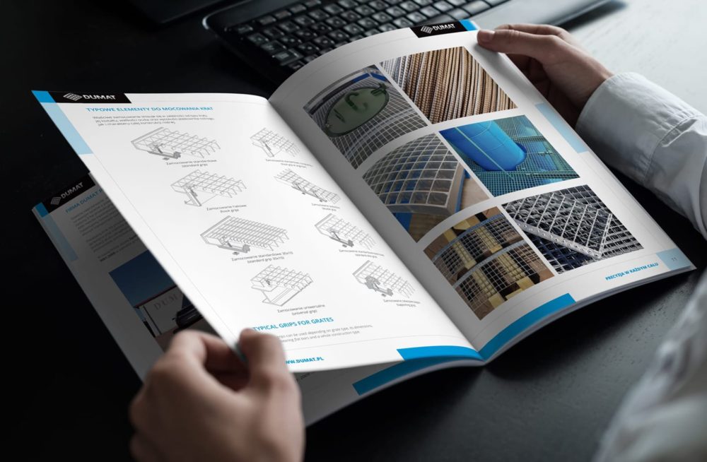 Dumat Mysłowice katalog reklamowy, projektowanie logo firmowych, folderów, teczek, identyfikacje wizualne, Agencja brandingowa Moweli Creative, Dąbrowa Górnicza, Kraków, Warszawa
