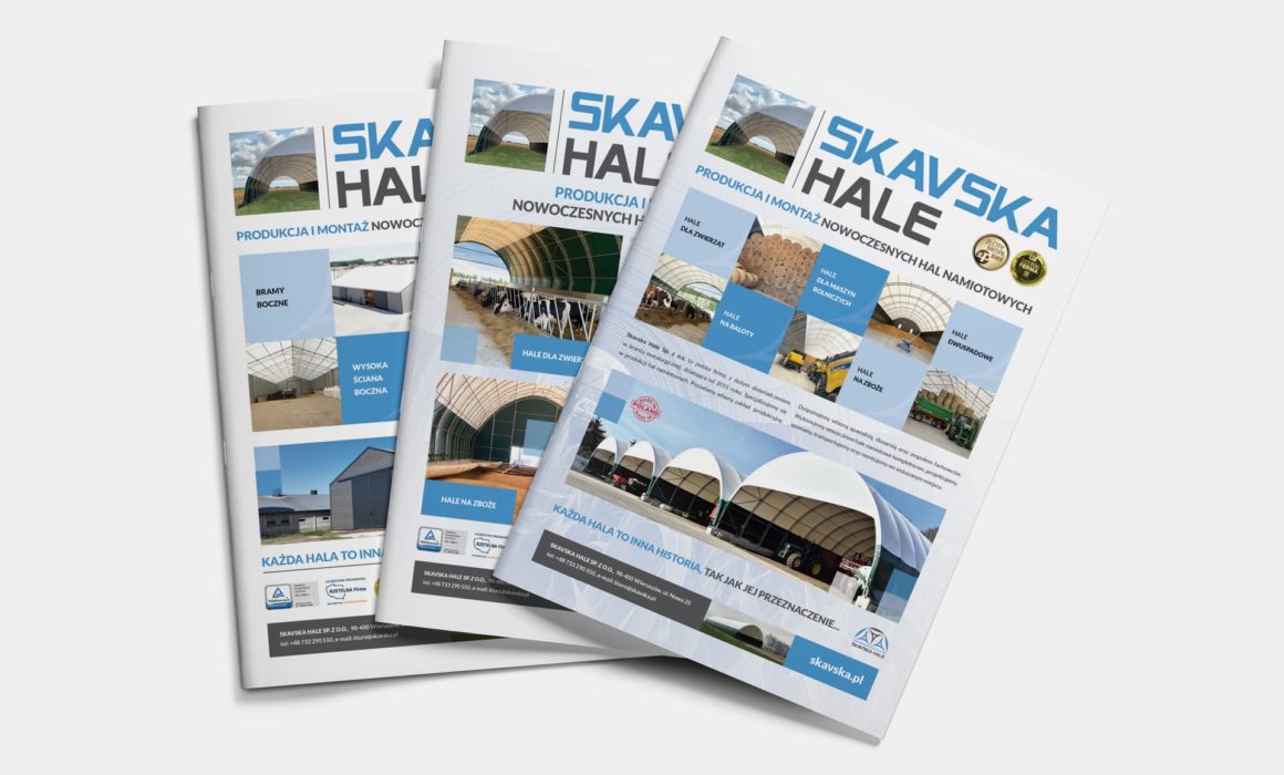 Skavska Hale projektowanie katalogów, folderów reklamowych broszur - Agencja brandingowa Moweli Creative