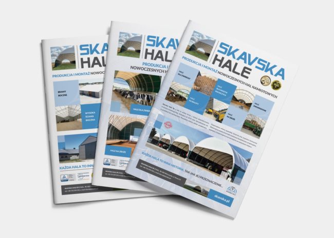 Skavska Hale projektowanie katalogów, folderów reklamowych broszur - Agencja brandingowa Moweli Creative